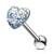Assorted Heart Paved-Crystal on 316L Surgical Steel Barbell Dozen Pack