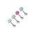 Round Paved-Gem 316L Surgical Steel Barbell . Clear Epoxy surface to avoid any scratches