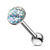 Round Paved-Gem 316L Surgical Steel Barbell . Clear Epoxy surface to avoid any scratches