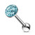 Round Paved-Gem 316L Surgical Steel Barbell . Clear Epoxy surface to avoid any scratches