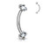 316L Surgical Steel Eyebrow Curve Ring with Internally Threaded