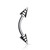 Striped Spikes 316L Surgical Steel Curve Barbells