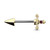 Red Gem Set Dagger Surgical Steel Nipple Barbell Rings