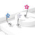 CZ Center Opal Glitter Flower 316L Surgical Steel Curved Barbells, Eyebrow Rings
