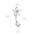 CZ Center Opal Glitter Flower 316L Surgical Steel Curved Barbells, Eyebrow Rings