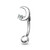 Crescent Moon with Crystal Star 316L Surgical Steel Curved Barbells, Eyebrow Rings