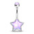 Star Stone Illuminating Stone Surgical Steel Belly Button Navel