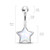 Star Stone Illuminating Stone Surgical Steel Belly Button Navel