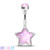 Star Stone Illuminating Stone Surgical Steel Belly Button Navel