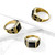 Faceted Square Onyx Stone with Masonic Emblem Sides Gold PVD Stainless Steel Ring