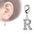 CZ Paved Initial Charms with Lobster Claw for Belly rings, Bracelets and More