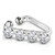 Triangular Four Square CZ Prong Set Non-Piercing Ear Cuff