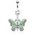 Butterfly Dangle with Gems 316L Surgical Steel Navel Ring