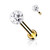 Internally Threaded 316L Surgical Steel  Crystal Paved Ball Top Flat Back Studs for Labret