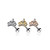 CZ Paved Tiara Threadless Top 316L Surgical Steel Push in Style Labret, Flat Back