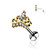 CZ Paved Tiara Threadless Top 316L Surgical Steel Push in Style Labret, Flat Back