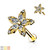 Marquise CZ Flower Top on Internally Threaded l Flat Back Studs for Labret