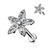 Marquise CZ Flower Top on Internally Threaded l Flat Back Studs for Labret