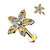 Marquise CZ Flower Top on Internally Threaded l Flat Back Studs for Labret