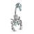 Scorpion with Multi Gemmed Head and Tail Navel Ring 316L Surgical Steel