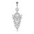 Fancy Chandelier CZ Cluster Dangle Navel Ring