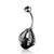 Dragon Claw Holding Ball with Black Crystal Set Top 316L Surgical Steel Belly Button Navel Rings