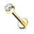 Gold Plated Over 316L Surgical Steel Labret Studs with Press Fit jeweled Ball