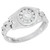 Rolex Mens Sterling Silver Round Ring with Bezel Set Cubic Zirconia Stones