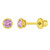 925 Sterling Silver Gold Plated Pink CZ Screw Back Baby Girl Earring