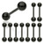 Black Titanium Ion Plated Over 316L Surgical Stainless Steel Barbell