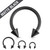 Matte Black IP Horseshoe with Spike Ends 316L Surgical Steel Circular Barbell