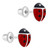 925 Sterling Silver Enamel Ladybug Screw Back Earrings Toddlers & Young Girls