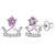 925 Sterling Silver Cubic Zirconia Princess Crown Screw Back Earrings for Toddlers