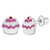 925 Sterling Silver Enamel Cupcake Earrings Screw Back Toddlers Little Girls