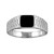 Sterling Silver 925 Rhodium Plated Black Enamel Jubilee Design Shank Ring