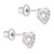 925 Sterling Silver CZ Clear Pink Heart Screw Back Earrings for Baby Girls & Toddler