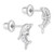 925 Sterling Silver Nautical Clear Cubic Zirconia Dolphin Screw Back Earrings for Little Girls, Pre-teens and Teens 9mm