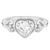 925 Sterling Silver Girl's Shiny Bezel Clear Cubic Zirconia Heart Shape Ring