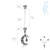 Crescent Moon Pregnancy Belly Ring Bioflex with 316L Surgical Steel Balls