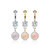 3 Pink Enamel Cluster with CZ Around Dangle Round CZ Set 316L Surgical Steel Belly Button Rings