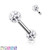 Internally Threaded 316L Surgical Steel Nipple Barbells with Epoxy Covered Crystal Paved Balls