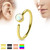 White Opal Set IP Plating over 316L Surgical Steel Nose Hoop Ring