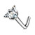 Triangle CZ Top 316L Surgical Steel L Bend Nose Stud Rings