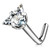 Triangle CZ Top 316L Surgical Steel L Bend Nose Stud Rings