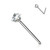 20GA .925 Sterling Silver Bendable Nose Ring with 2.5mm Square CZ