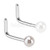 Nose L Bend Pearl Coating Ball 316L Surgical Steel