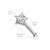 Prong Set Star CZ Top 316L Surgical Steel Nose Bone Stud Rings