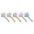 Prong Set Star CZ Top 316L Surgical Steel Nose Bone Stud Rings