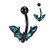 Bat with Abalone Shell Wings 316L Surgical Steel Belly Button Ring