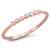 Sterling Silver Rose Gold Beaded Band with CZ'S